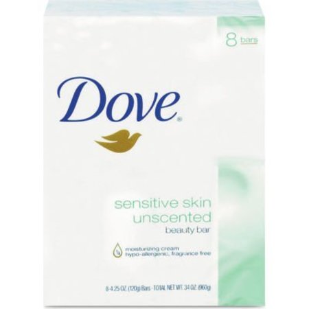 UNILEVER Sensitive Skin Bath Bar, Unscented, 4.5 Oz Bar, 8 Bars/Pack, 9 Packs/Carton CB613789